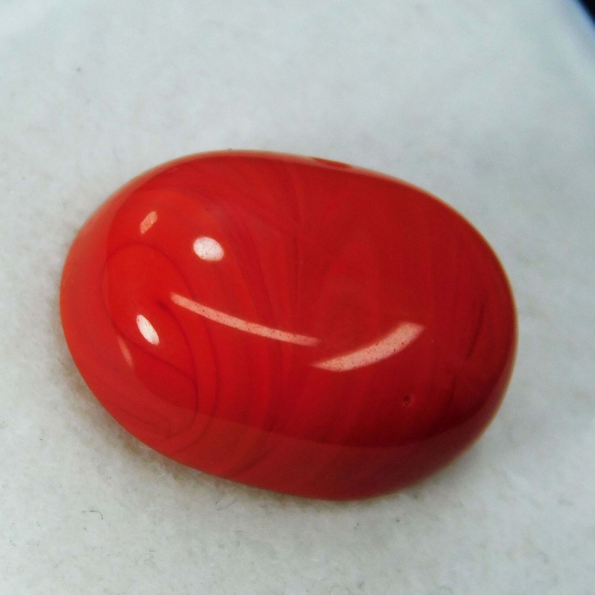 10 Ct Natural Italian Red Coral Loose Gemstone Cabochon Oval Cut