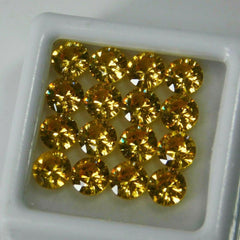 20 Pcs 5x5 mm Natural yellow Untreated Sapphire CERTIFIED Round Lot Gemstone