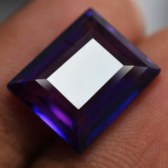 7.50 Ct NATURAL Tanzanite Purple Emerald Shape CERTIFIED Loose Gemstone