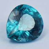 Certified natural Montana sapphire gemstone, pear cut, bluish-green, 23.05 carats, loose stone.