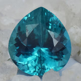 Certified natural Montana sapphire gemstone, pear cut, bluish-green, 23.05 carats, loose stone.