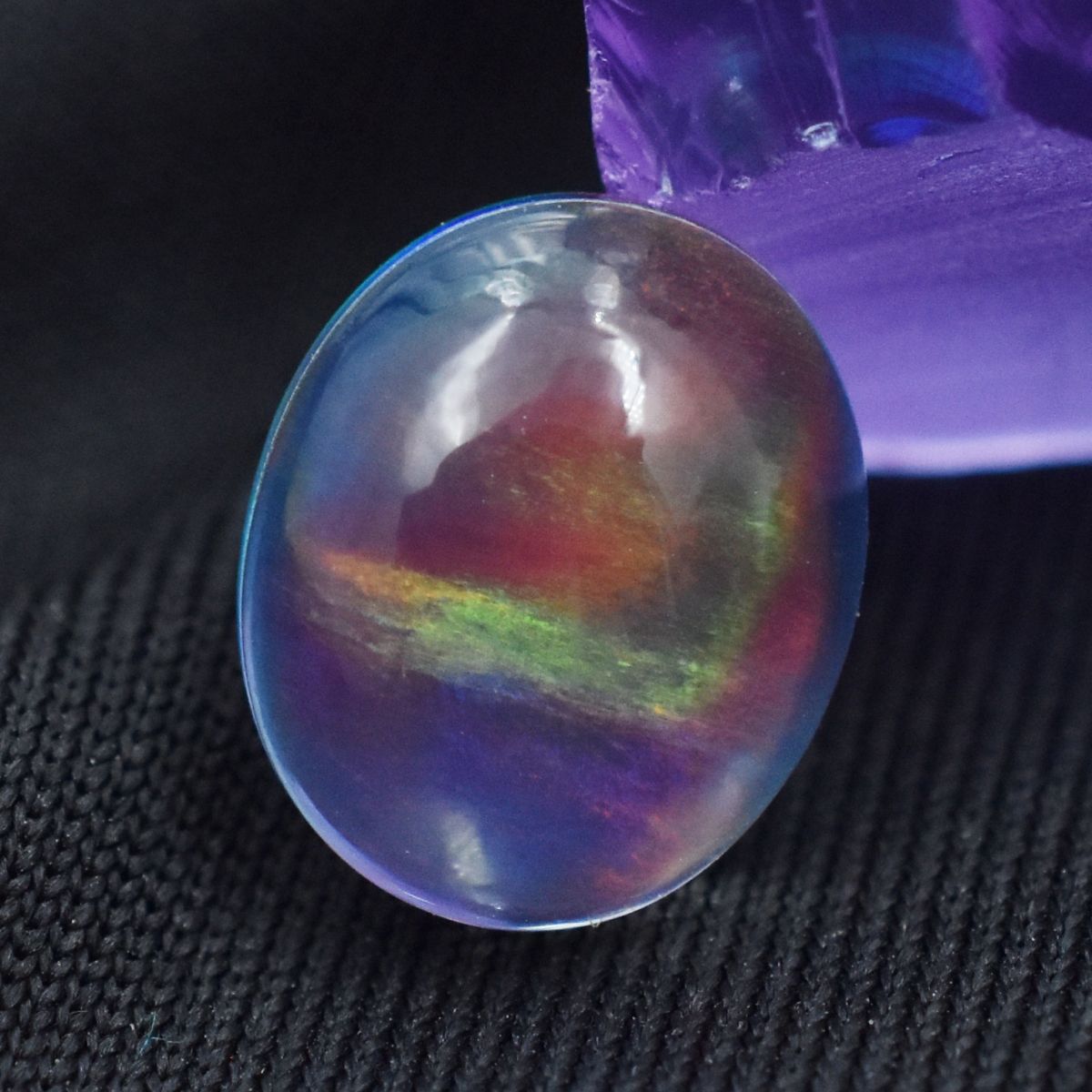 CERTIFIED Natural Opal Multi-Color 3.80 Ct Oval Shape Ethiopian Loose Gemstone