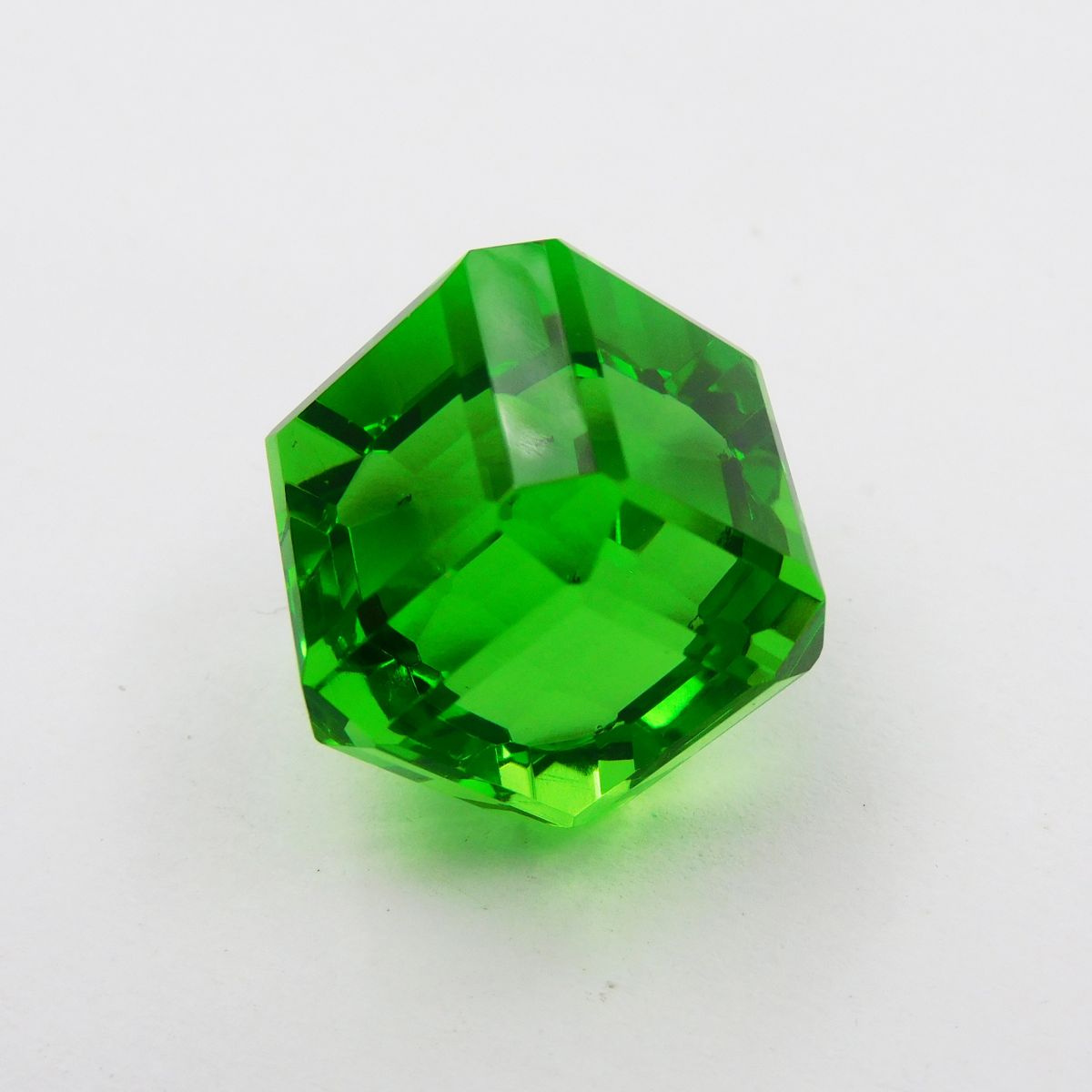 A+ CERTIFIED Rare Green Peridot Cube Shape 61.10 Ct Loose Gemstone Big Size