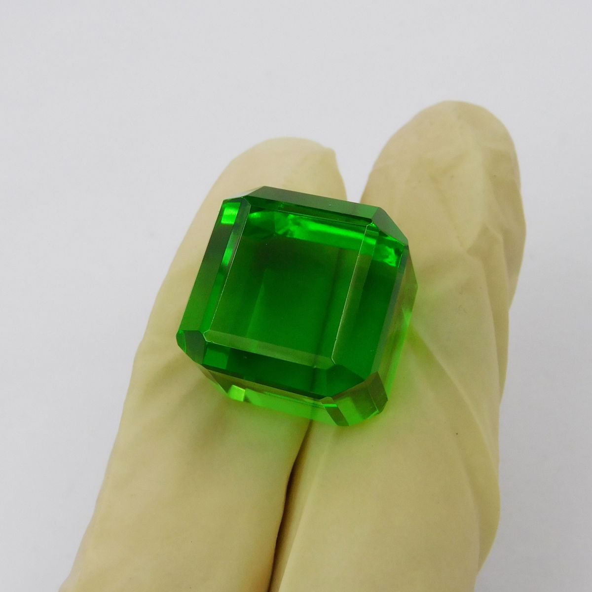 A+ CERTIFIED Rare Green Peridot Cube Shape 61.10 Ct Loose Gemstone Big Size