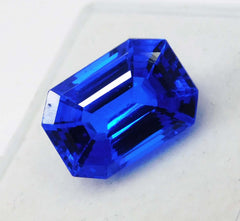 Blue Emerald Shape Natural Sapphire 8.63 Ct Certified Excellent Loose Gemstone