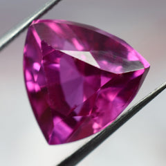 CERTIFIED Pink Ceylon Sapphire 11.05 Carat Natural Trillion Cut Loose Gemstone