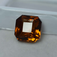 Square Cut 7.95 Ct Natural Ceylon Sapphire Orange Rare Loose Gemstone CERTIFIED