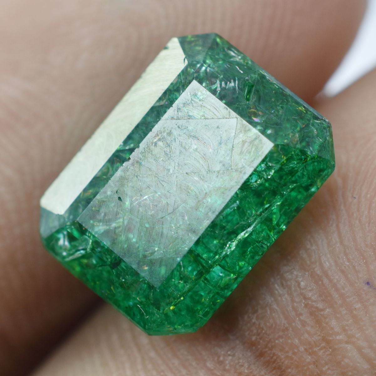 7.25 Ct CERTIFIED Emerald Cut Natural Green Emerald Pendant Size Loose Gemstone