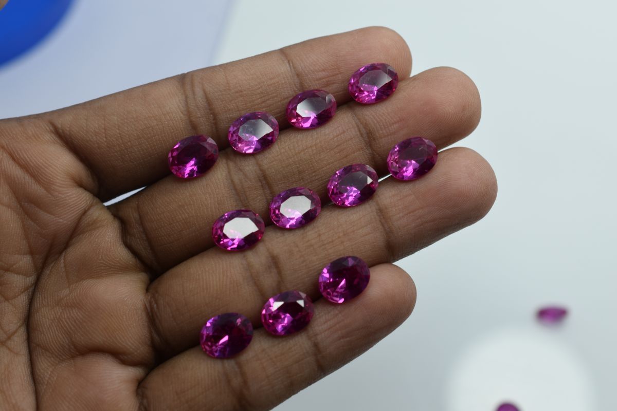 24 Pcs Natural CERTIFIED Untreated Oval Cut Ruby Pink Loose Gemstone 8x6 mm