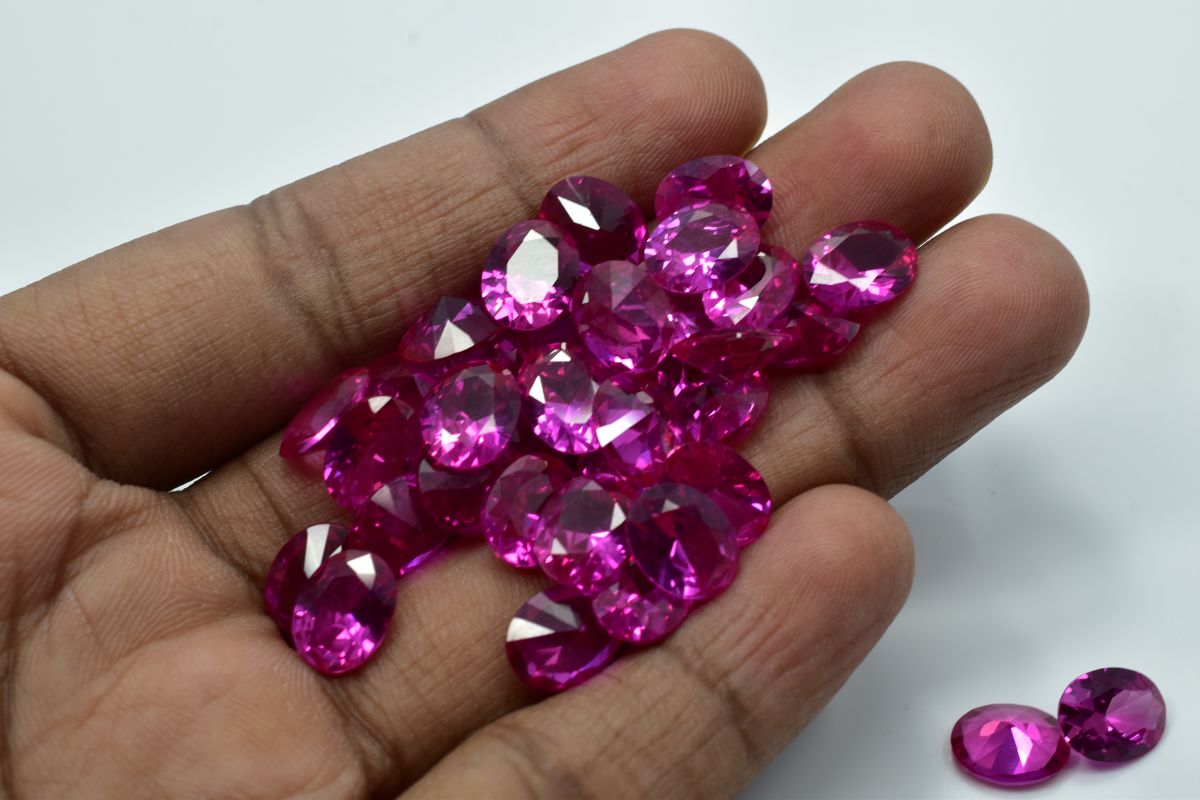 24 Pcs Natural CERTIFIED Untreated Oval Cut Ruby Pink Loose Gemstone 8x6 mm