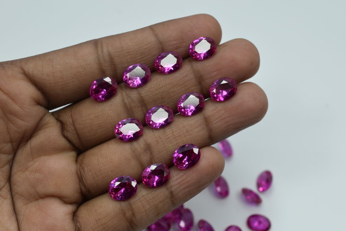 24 Pcs Natural CERTIFIED Untreated Oval Cut Ruby Pink Loose Gemstone 8x6 mm