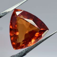 7 Carat Trillion Cut Natural Stunning Orange Sapphire Loose Gemstone CERTIFIED