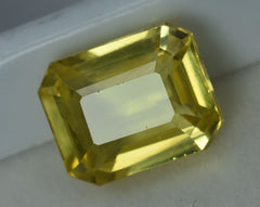 9.15 Ct Genuine Yellow Sapphire Emerald Cut Natural Loose Gemstone CERTIFIED