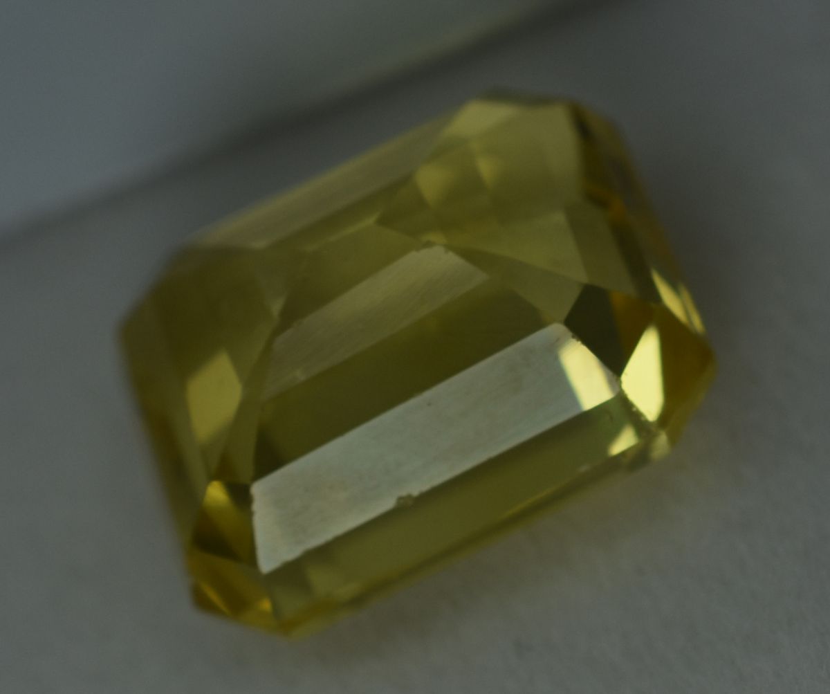 9.15 Ct Genuine Yellow Sapphire Emerald Cut Natural Loose Gemstone CERTIFIED