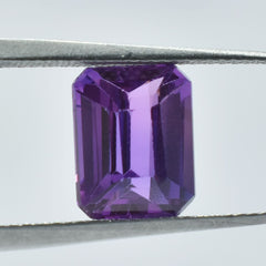 3.70 Ct Natural Emerald Cut Purple Tanzanite CERTIFIED Loose Gemstone