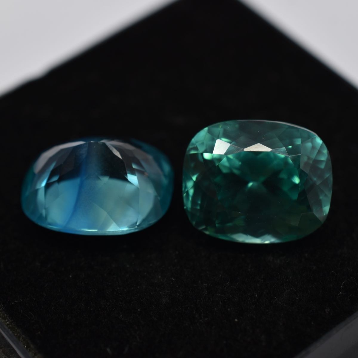 21.23 Ct Bluish Green Pair Cushion Cut CERTIFIED Natural Sapphire Loose Gemstone