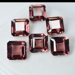 52.42 Ct Square Cut Loose Gemstone Natural Padparadscha Sapphire 6 Pcs CERTIFIED