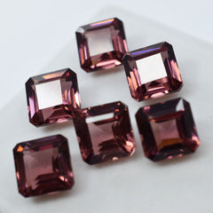 52.42 Ct Square Cut Loose Gemstone Natural Padparadscha Sapphire 6 Pcs CERTIFIED