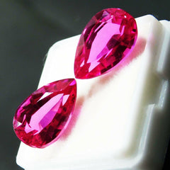 16 Ct Natural CERTIFIED Tourmaline Loose Gemstone Pink Pear Shape Ring Size Pair