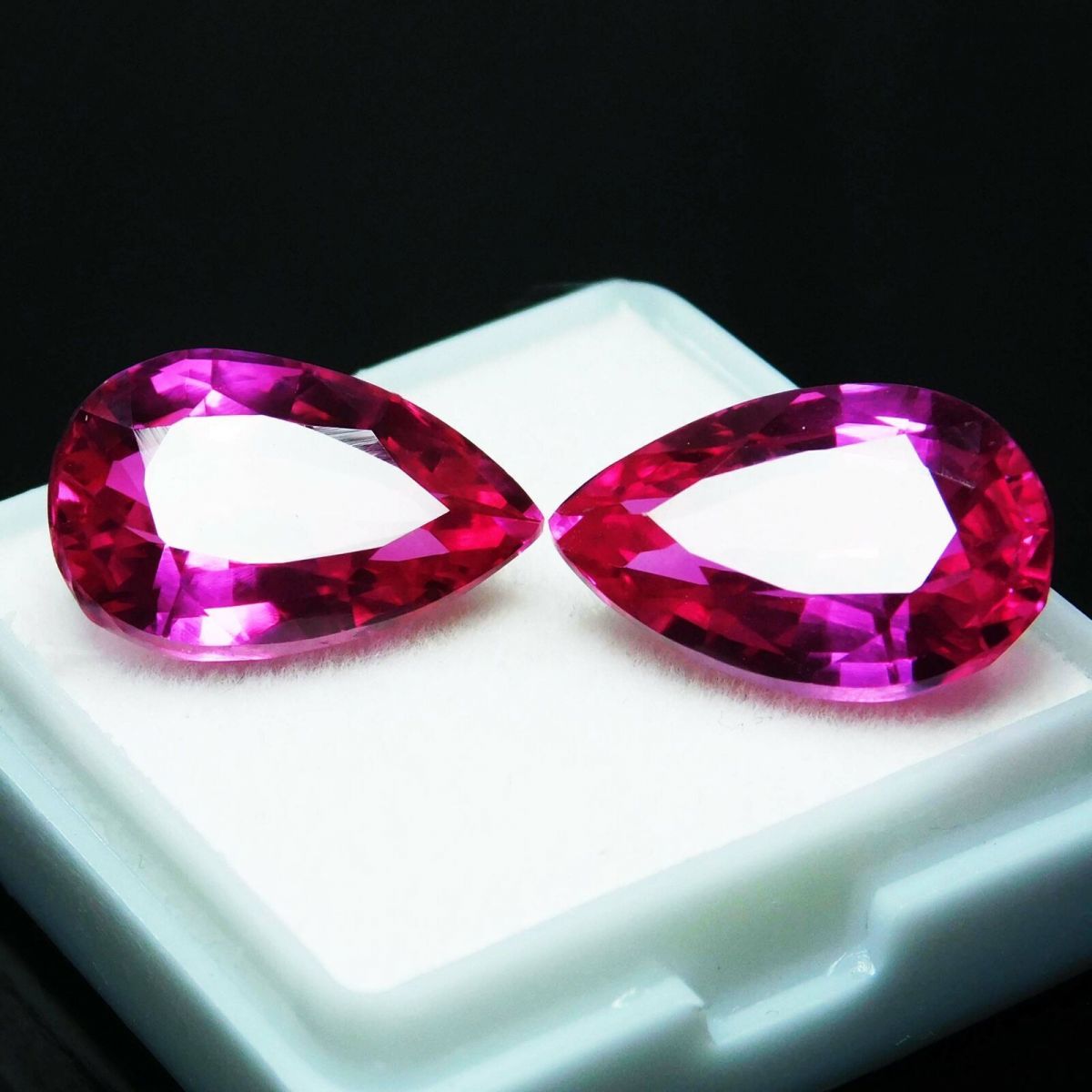 16 Ct Natural CERTIFIED Tourmaline Loose Gemstone Pink Pear Shape Ring Size Pair