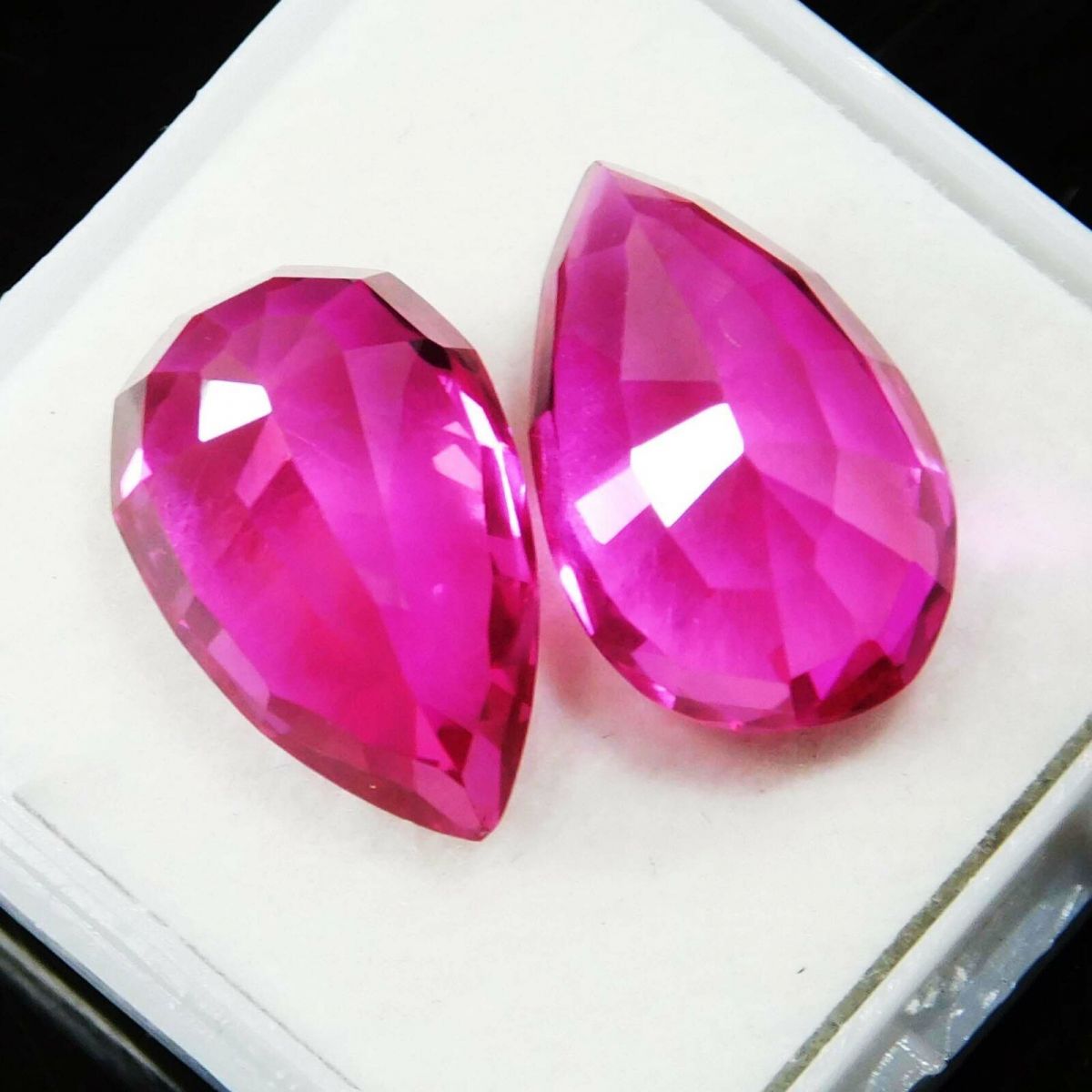 16 Ct Natural CERTIFIED Tourmaline Loose Gemstone Pink Pear Shape Ring Size Pair