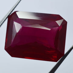 16.45 Ct NATURAL Emerald Cut RED Ruby CERTIFIED Loose Gemstone