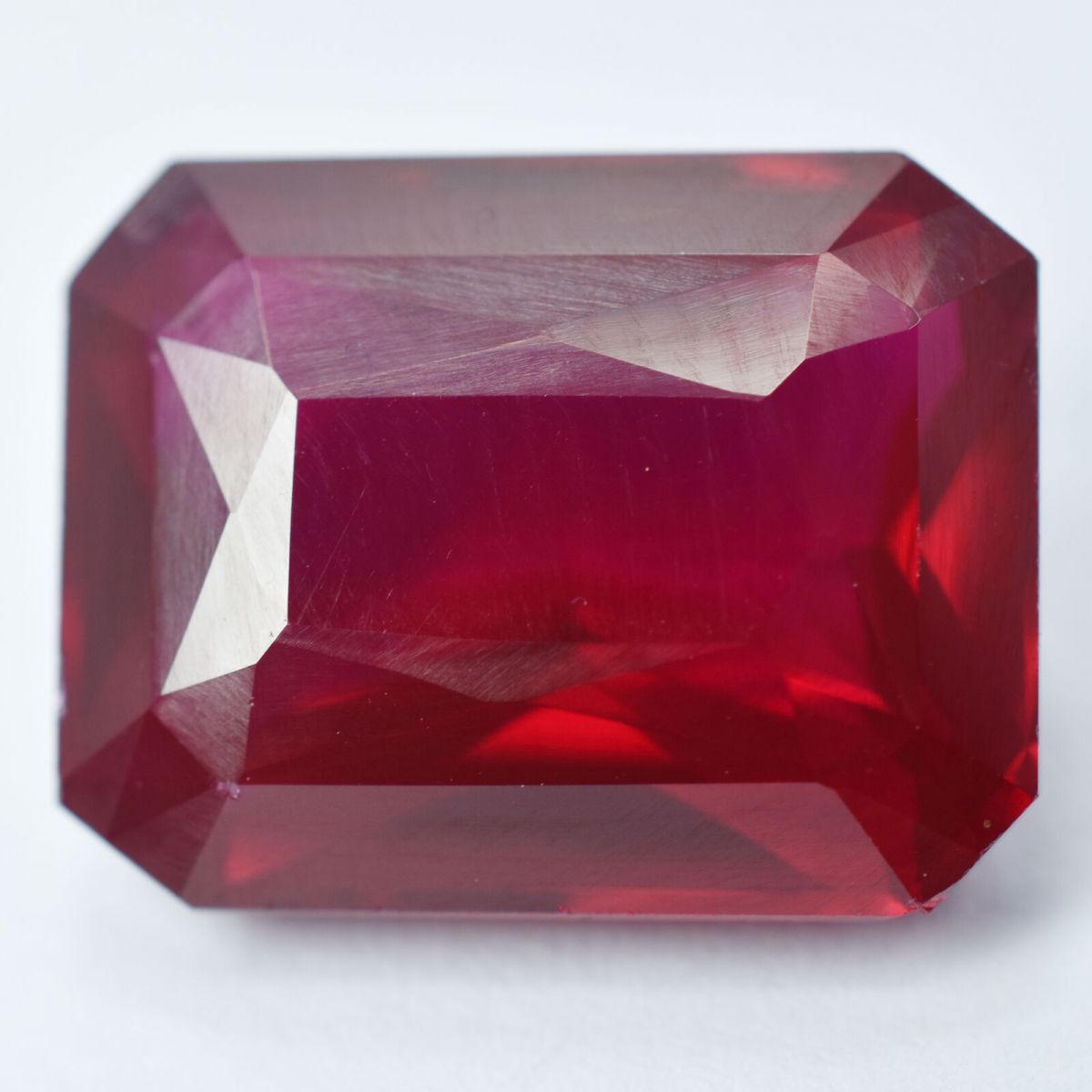 16.45 Ct NATURAL Emerald Cut RED Ruby CERTIFIED Loose Gemstone