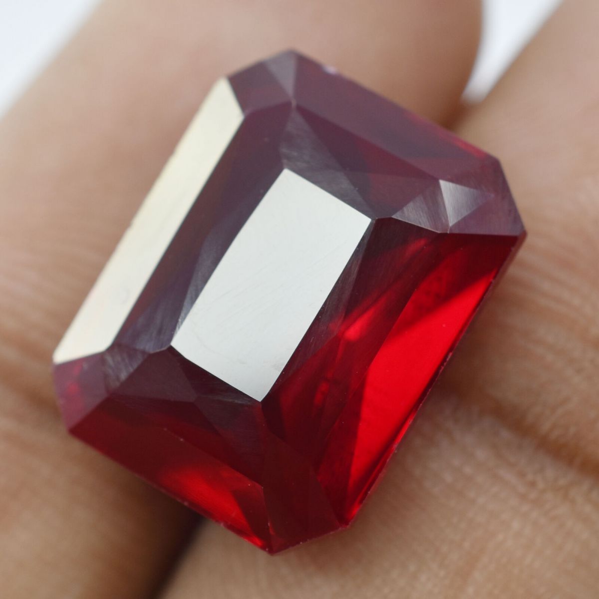 16.45 Ct NATURAL Emerald Cut RED Ruby CERTIFIED Loose Gemstone