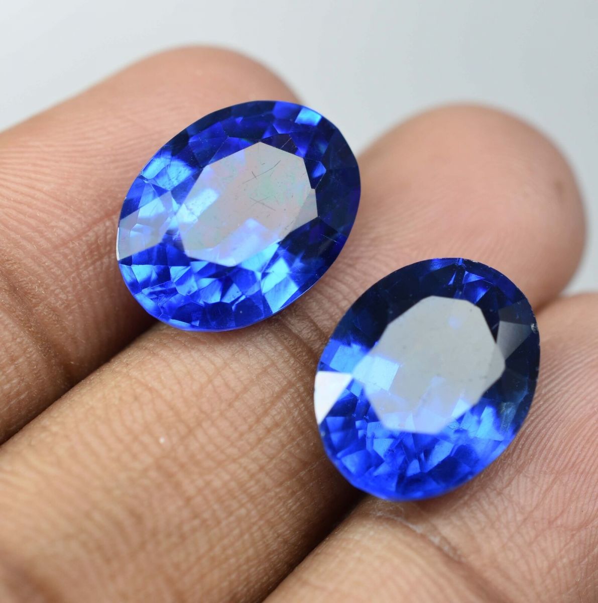 18.30 Ct NATURAL Tanzanite Blue OVAL Shape Loose CERTIFIED   Gemstone Pair