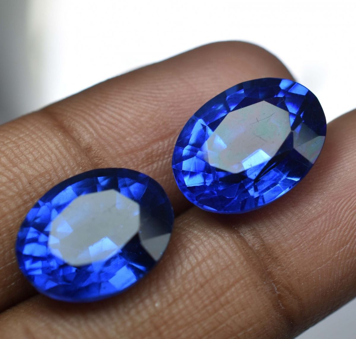 18.30 Ct NATURAL Tanzanite Blue OVAL Shape Loose CERTIFIED   Gemstone Pair