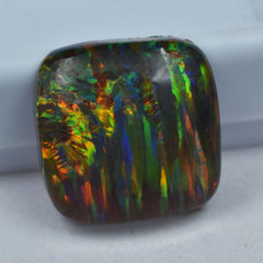 Opal  9.70 Ct Square Cut Natural Multi-Color CERTIFIED Loose Gemstone