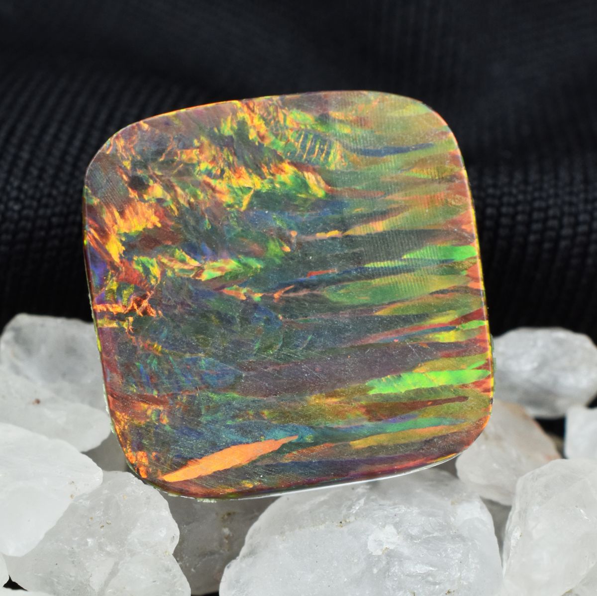 Opal  9.70 Ct Square Cut Natural Multi-Color CERTIFIED Loose Gemstone