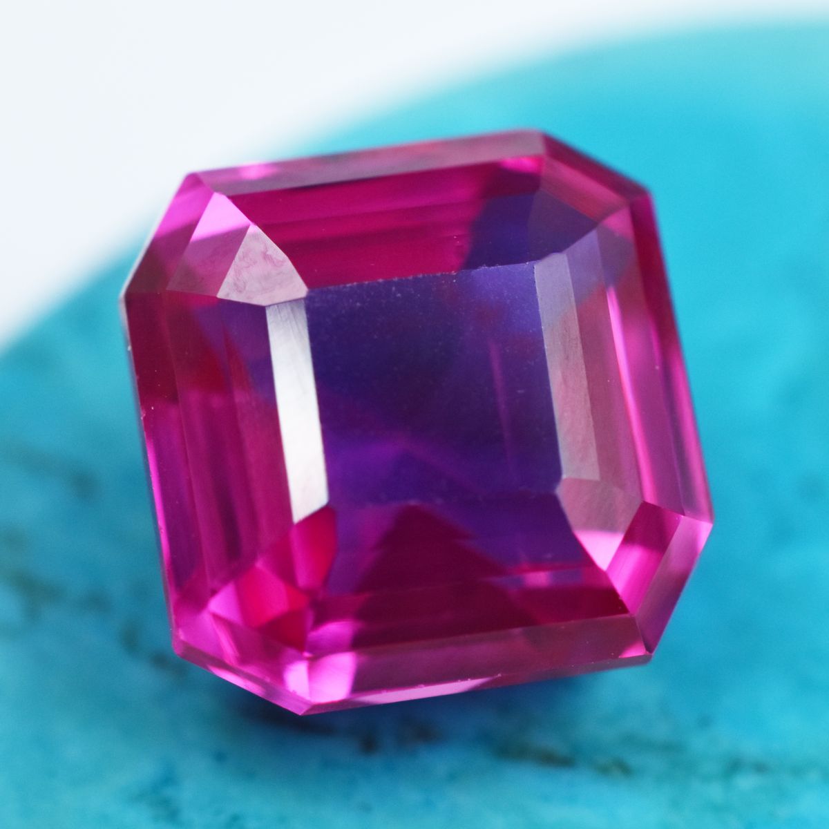 Natural Pink Ruby 14.15 Carat Square Shape CERTIFIED Loose Gemstone