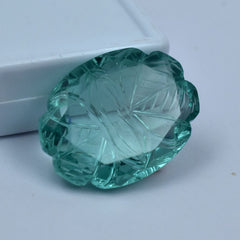 50.00 Ct Oval Cut Bluish Green Sapphire Lab-Created Loose Gemstone CERTIFIED