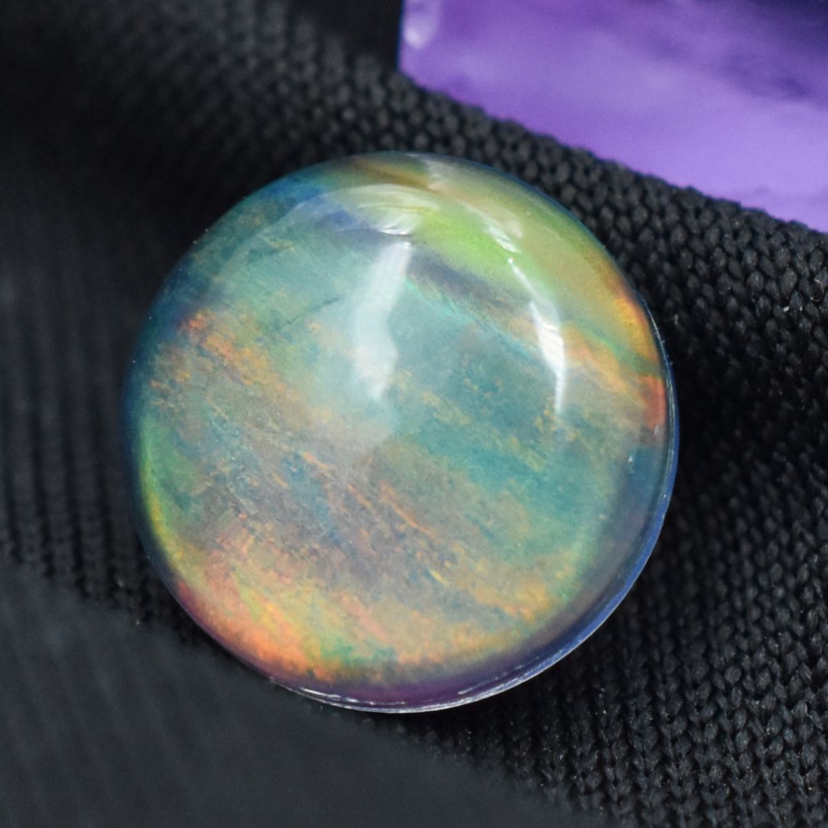 CERTIFIED 3.60 Ct Natural Boulder Opal Doublet Round Shape Loose Gemstone