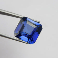 Natural Blue Tanzanite Perfect Square Cut CERTIFIED 13.45 Carat Loose Gemstone