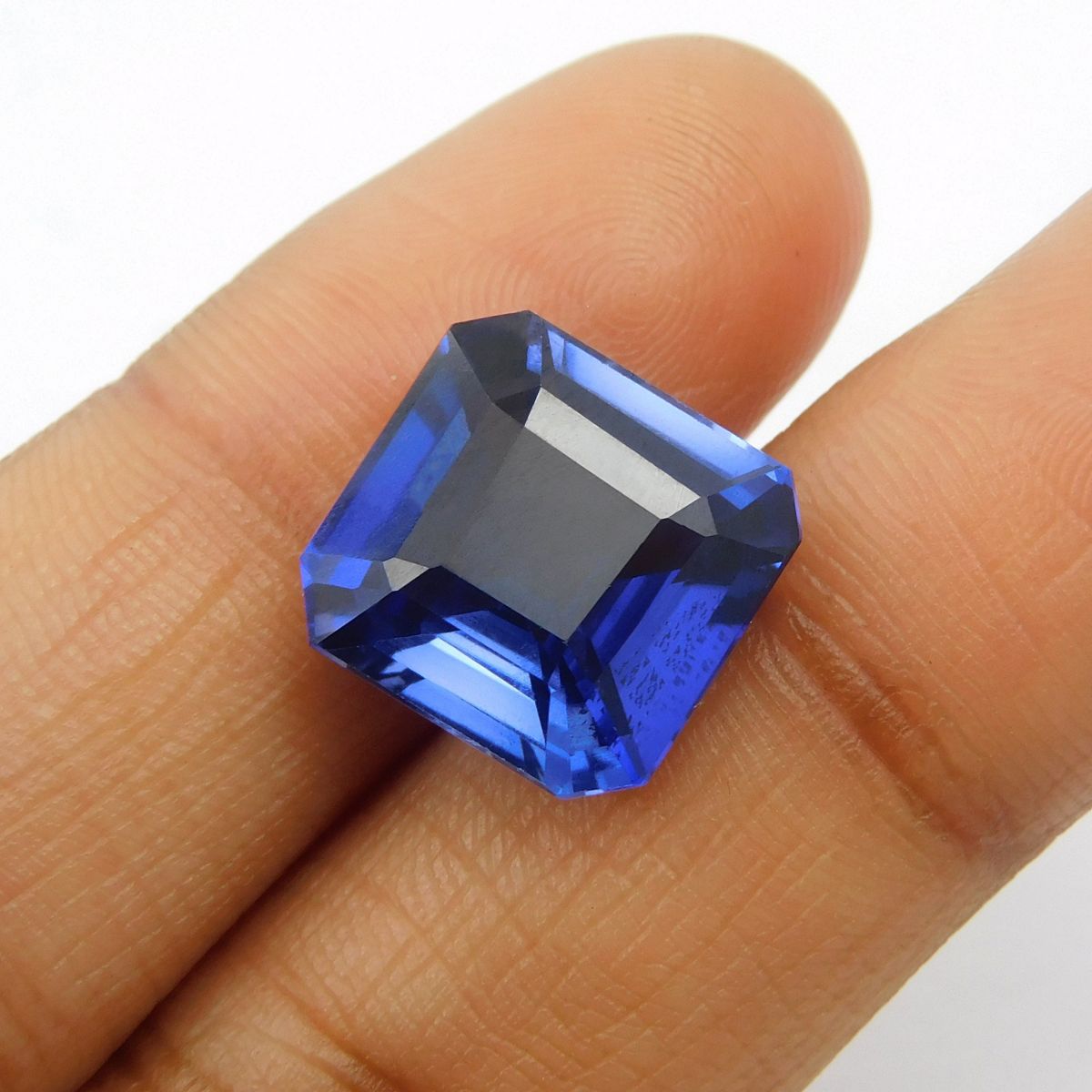 Natural Blue Tanzanite Perfect Square Cut CERTIFIED 13.45 Carat Loose Gemstone