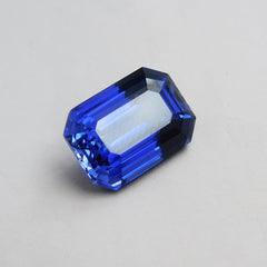 15.20 Carat Blue Natural Tanzanite Emerald Cut CERTIFIED Loose Gemstone