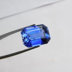 15.20 Carat Blue Natural Tanzanite Emerald Cut CERTIFIED Loose Gemstone