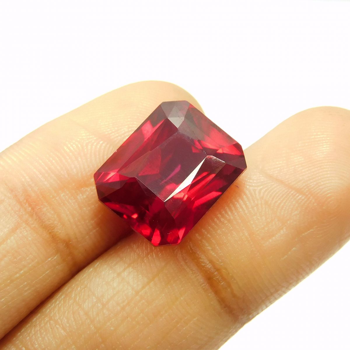 Magnificent Emerald Cut 13.80 Ct Natural Red Ruby CERTIFIED Loose Gemstone