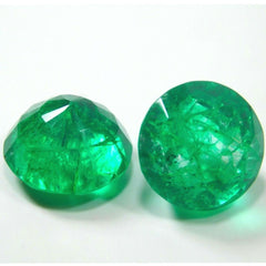 Round Cut CERTIFIED Natural 16.35 Carat Pair Colombian Emerald Loose Gemstone