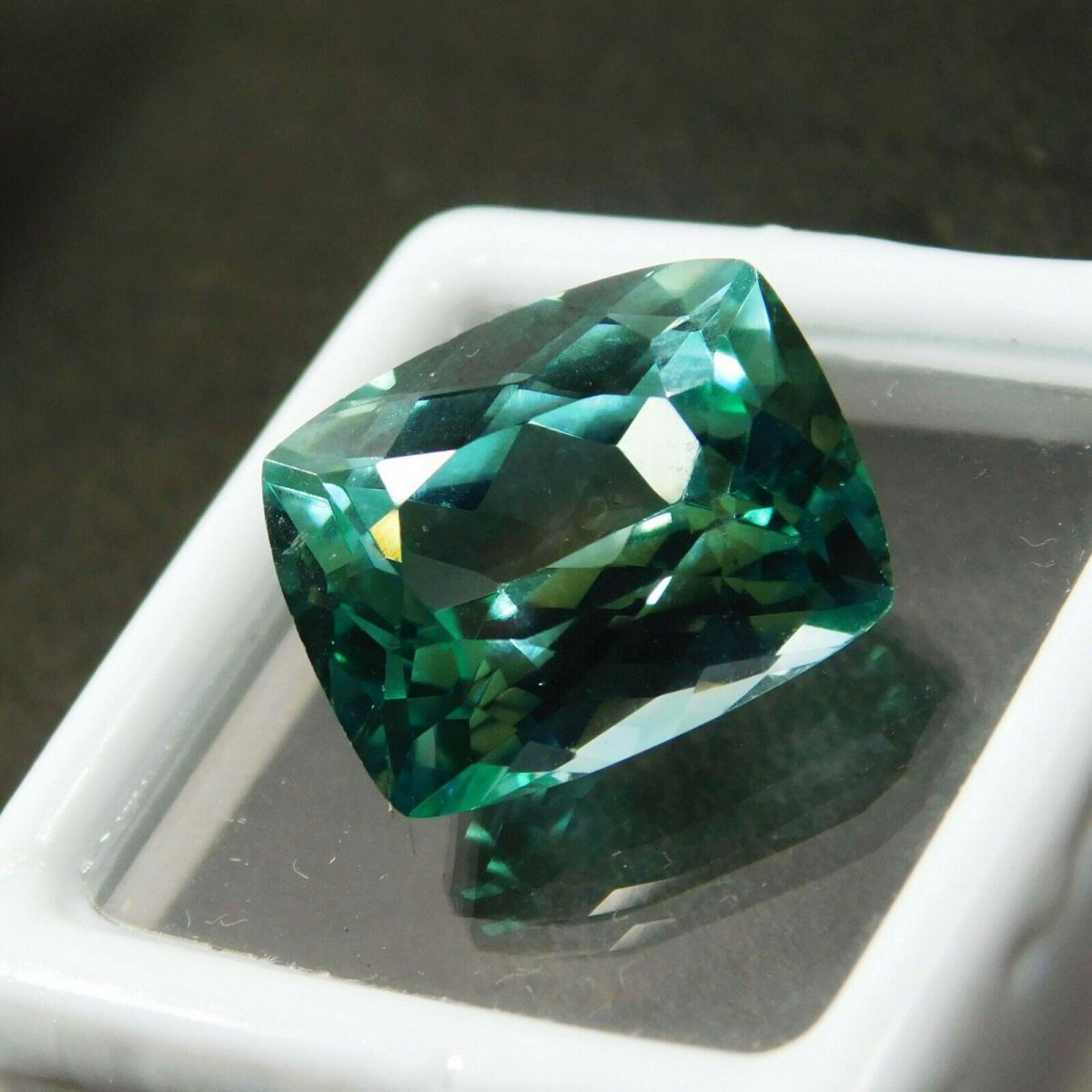 CERTIFIED Cushion Cut Natural Green Montana Sapphire 10 Carat Loose Gemstone