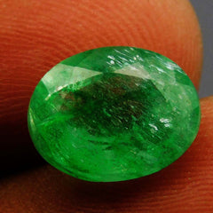 Natural CERTIFIED Oval Cut 7 Carat Loose Gemstone Green Colombian Emerald