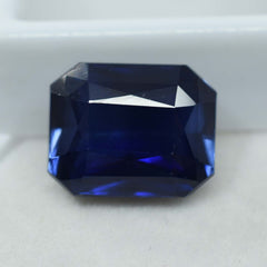 Ring Size Blue Sapphire Emerald Cut 8.65 Ct CERTIFIED Loose Gemstone Ring Size