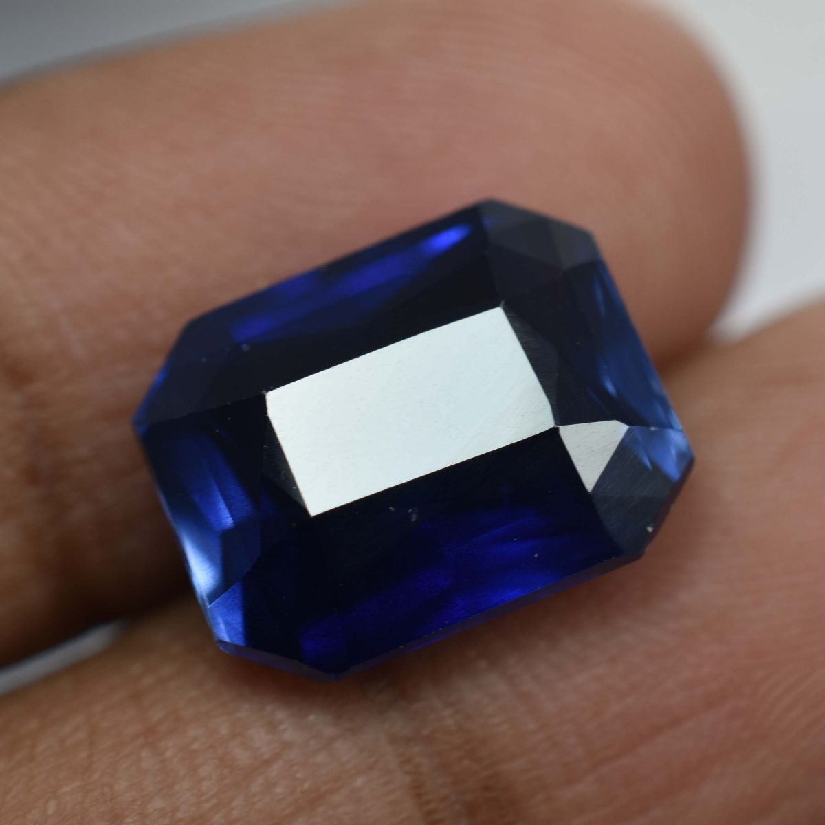 Ring Size Blue Sapphire Emerald Cut 8.65 Ct CERTIFIED Loose Gemstone Ring Size