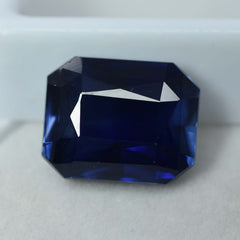 Ring Size Blue Sapphire Emerald Cut 8.65 Ct CERTIFIED Loose Gemstone Ring Size