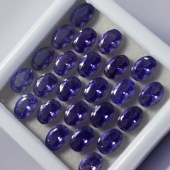 24 Pcs CERTIFIED Natural Tanzanite Purple Color Oval Cut Loose Gemstone 7x5 mm