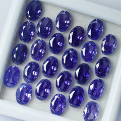 24 Pcs CERTIFIED Natural Tanzanite Purple Color Oval Cut Loose Gemstone 7x5 mm