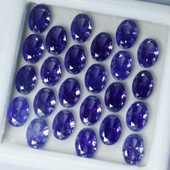 24 Pcs CERTIFIED Natural Tanzanite Purple Color Oval Cut Loose Gemstone 7x5 mm