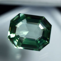 10.45 Natural Bluish Green Sapphire Emerald Cut Ct Loose Gemstone CERTIFIED